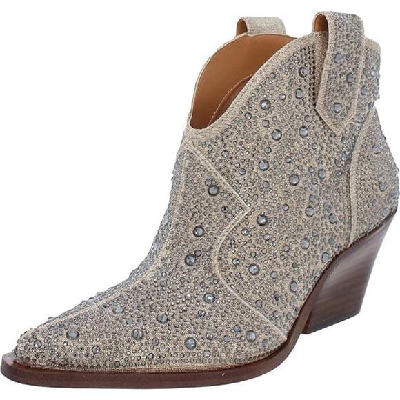 Jessica Simpson Zadie 2 Pull On Pointed Toe Cowboy Western Boots beige 42 / 10M - Picture 1 of 11